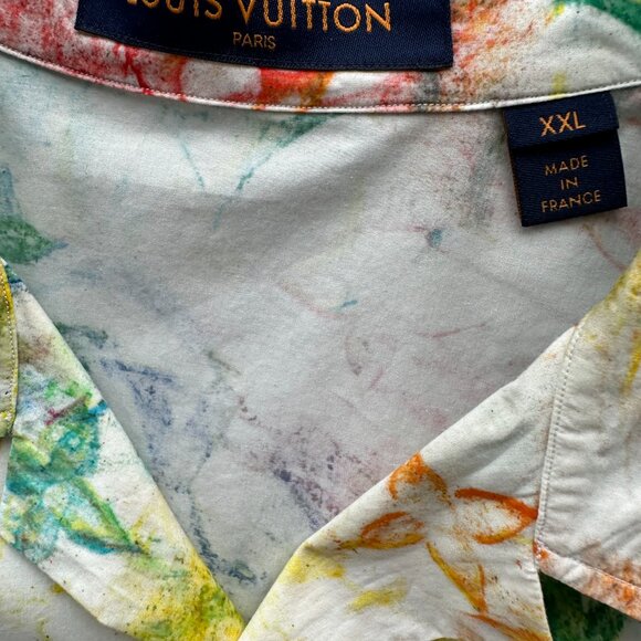 Louis Vuitton White Multicolor Pastel Monogram Button Up Shirt - Picture 3 of 6